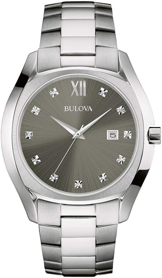 Bulova Men's Diamond Accent Two Tone Watch - 96D122 ( Warranty 3 -year ) needs battery.