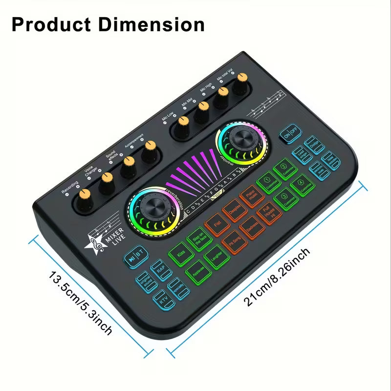 X3-Live Sound Card, USB External X3 Karaoke Recording Mobile Audio Mixer, Audio Mixer USB External Sound Card