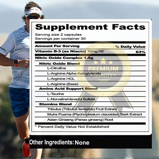 Nitric Oxide With L Arginine & L Citrulline, Father'S Day Gift, Suitable For Pre-Workout Stackers, Athletes, Fitness Enthusiasts, Adults, Men, Wome