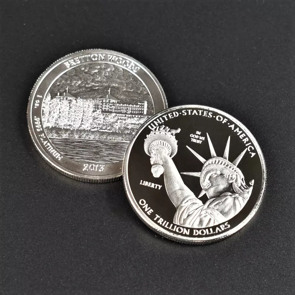 Bretton Woods 2013 Trillion Dollar coin .9995 platinum ( Silver Tone )