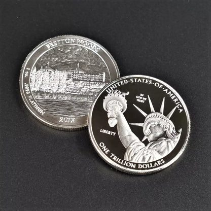 Bretton Woods 2013 Trillion Dollar coin .9995 platinum ( Silver Tone )