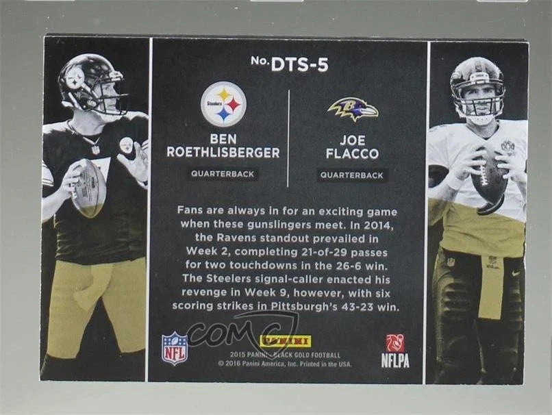Black Gold Panini " Duel Symbols " Ben Roethlisberger / Joe Flacco