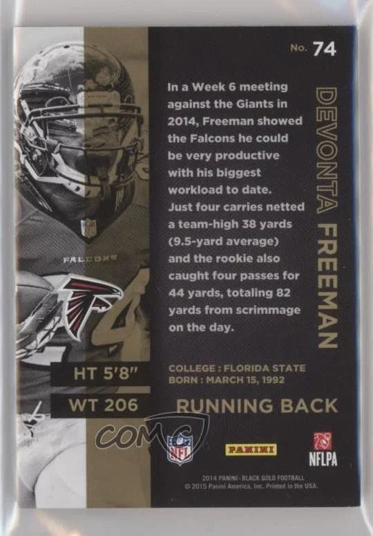Black Gold Panini " RC " Devonta Freeman