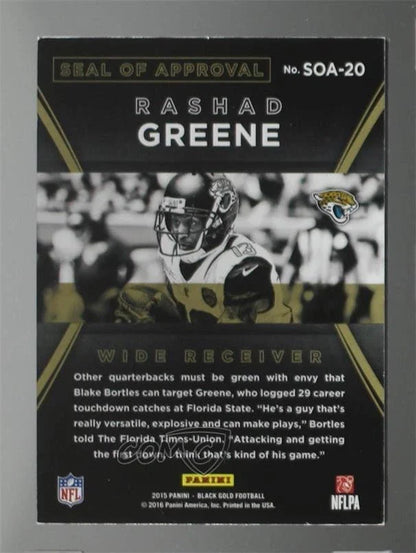 2015 Panini Black Gold NFL Seal of Approval /149 Rashad Greene #SOA-20 Rookie RC
