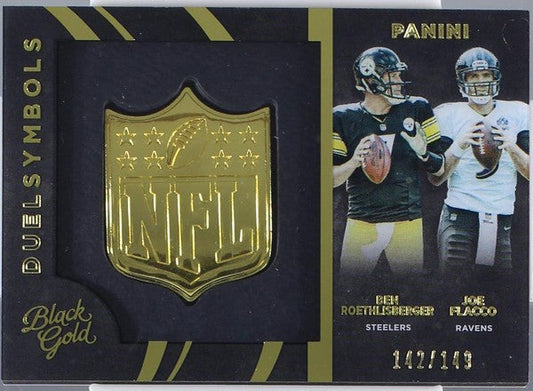Black Gold Panini " Duel Symbols " Ben Roethlisberger / Joe Flacco